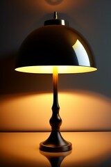 Beautiful elegant lamp ,softly glowing yellow light in the interior. AI generated 