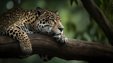  Graceful Jaguar Perched on a Tree Branch