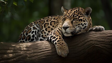  Graceful Jaguar Perched on a Tree Branch