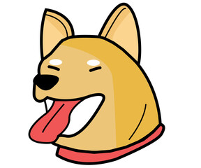 happy shiba inu cartoon vector 