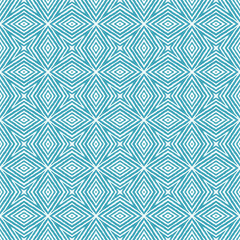 Medallion seamless pattern. Turquoise symmetrical