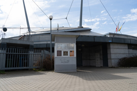 Michael Jackson Amphitheatre in Warsaw. Concerts and cultural events venue. Amfiteatr Bemowo im. Michaela Jacksona in G&oacute;rczewska park on March 25, 2023 in Warsaw, Poland.