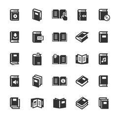 Icon set - book and library