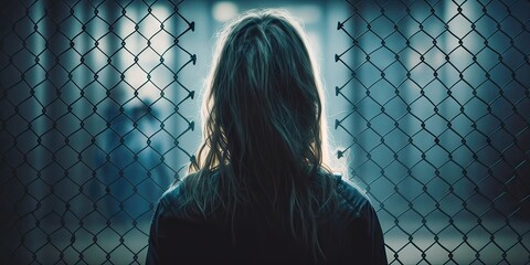 chained and fenced - seeking freedom from human trafficking, generative AI