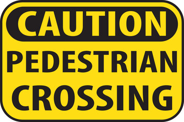 Pedestrian crossing caution sign vector
