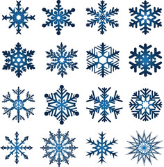Vector set of snowflakes illustration