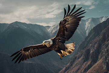 Eagle in the mountains - generative ai