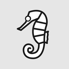 background illustrations, logos, icons, and seahorse symbols in black and white © Wahyu