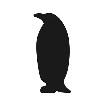 background illustration, logo, icon, and symbol of a standing penguin silhouette