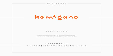 Abstract minimal modern alphabet fonts. Typography technology vector illustration