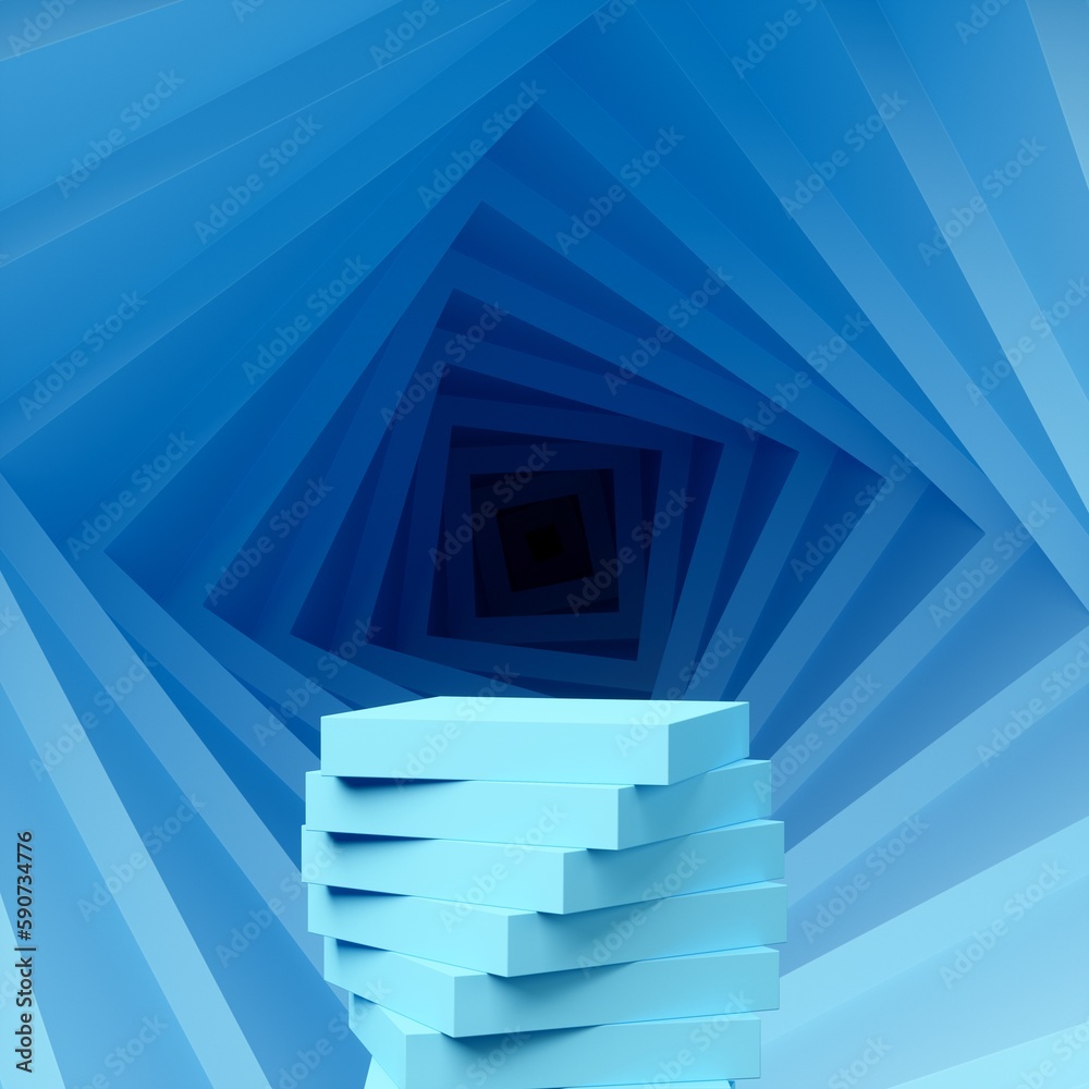 Poster abstract 3d background product display podium scene with geomatric platform. blue background with 3d