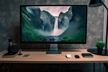 iMac on desk - Generative AI