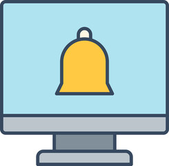 desktop computer and bell icon
