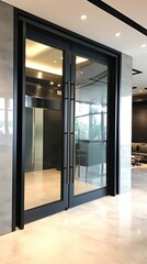 Obraz na płótnie Canvas Large office swing door, in a modern style