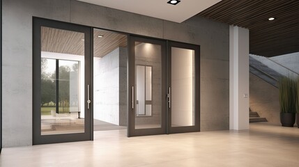 Fototapeta na wymiar Large office swing door, in a modern style