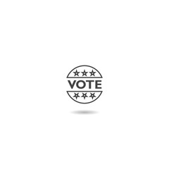 Vote icon with shadow isolated on white