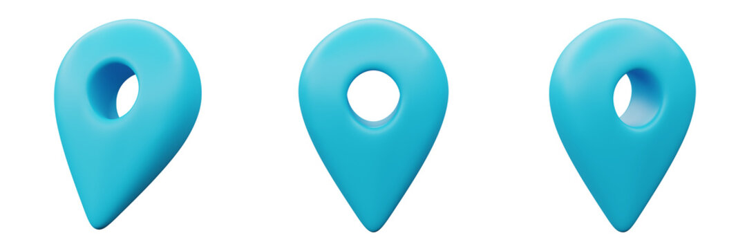3d illustration location pin icon for creative user interface web design symbol
