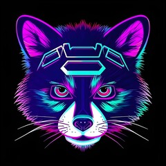 "Electric Bandit: A Neon Raccoon's Mischievous Escapades in the Metaverse" / Generative AI Artwork