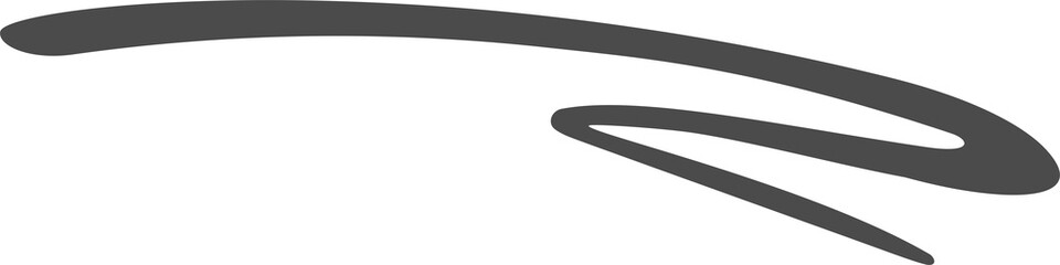 Swash swoop and swish calligraphy sign. Underline hand drawn stroke.