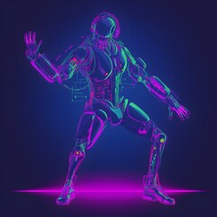 "Cyber Circuit: A Neon Robot in the Metaverse" / AI Generated Artwork