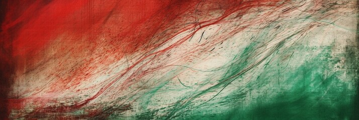 red and green oil texture on white background