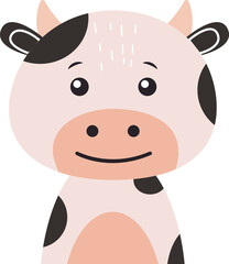 Cow . Wildlife animal . Half body .