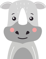 Rhinoceros . Wildlife animal . Half body .