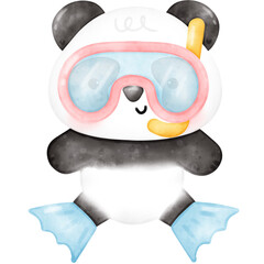 Cute Panda illustration, Panda, Panda illustration, Summertime, summer illustration