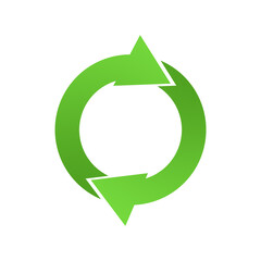 Round recycle icon. Isolated on a white background. Garbage sorting concept. Recycling. Ecology.