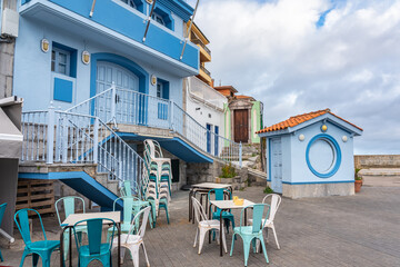 Seaside fishing bars in the northern Spanish resort town of Luanco, Asturias.
