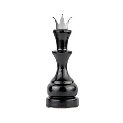 Black chess queen piece, isolated on white background. Sport. Chess. Design