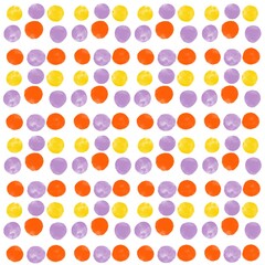 seamless pattern with circles watercolours yellow orange purple 