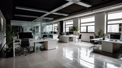 Fototapeta na wymiar Fashion and modern office interiors. Created with Generative AI.