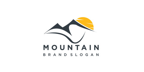 Mountain logo design vector with modern concept