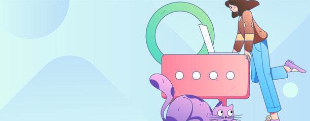 Communicate with consultants flat vector character concept operation hand drawn illustration
