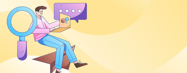 Communicate with consultants flat vector character concept operation hand drawn illustration
