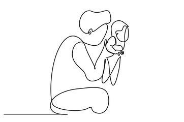 father holding newborn baby having fun being happy