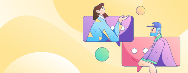 Communicate with consultants flat vector character concept operation hand drawn illustration
