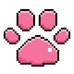 pixel pink paw cat