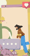 Communicate with consultants flat vector character concept operation hand drawn illustration
