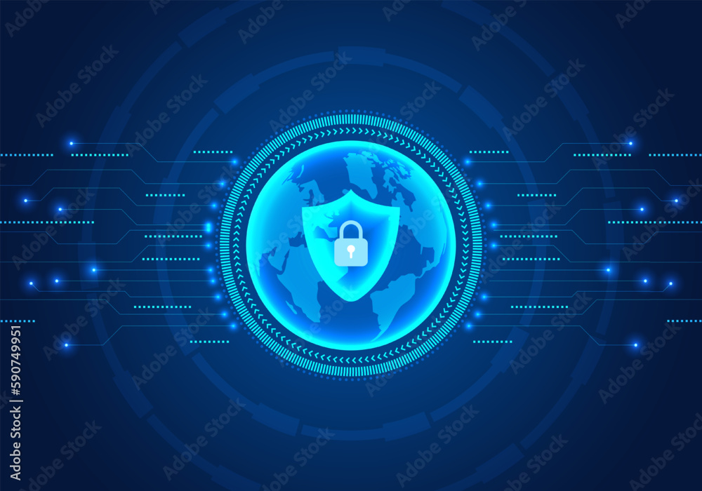 Fototapete smart shield technology data protection data destruction attacks prevent data loss or corruption. pr