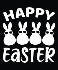 Happy Easter, Happy easter day shirt print template typography design for easter day easter Sunday rabbits vector bunny egg illustration art