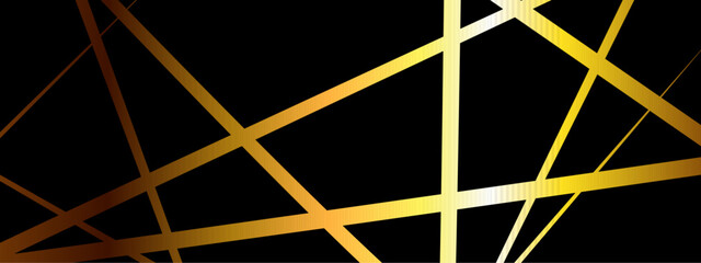 Abstract luxury black and golden lines on black background. Luxury premium gold lines background.