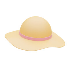 beach hat 3d icon element illustration.