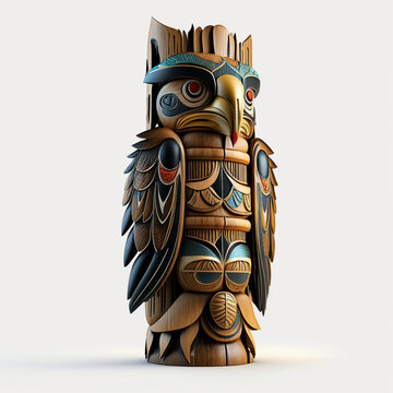 totem pole isolated in white