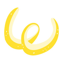 Hand drawn lemon peel. Vector illustration of lemon rind