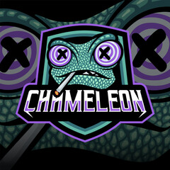 Mascot of Chameleon that is suitable for e-sport gaming logo template