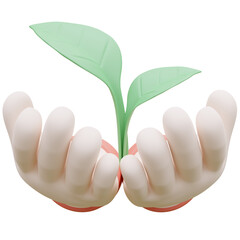 Planting,green energy cooperate 3D Icon element illustration
