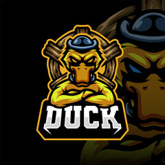 Mascot of Duck Marine that is suitable for e-sport gaming logo template