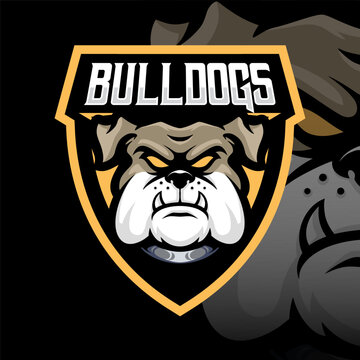 Mascot of Bulldog that is suitable for e-sport gaming logo template
